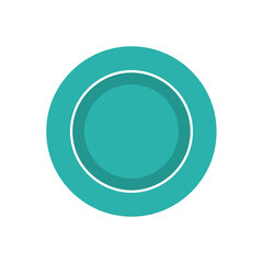 Turquoise Plate Isolated on White