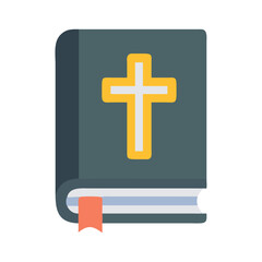 Fototapeta premium A flat vector style icon of a holy bible or prayer book