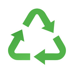Green Recycle Symbol on a White Background Promotes Environmental Awareness