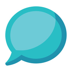 Turquoise speech bubble icon isolated on white background for communication
