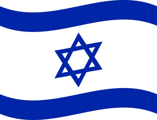 Israel waving flag illustrator of national  icon