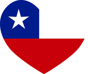 Chile heart shaped icon flag illustrator national
