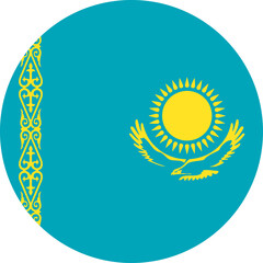 Kazakhstan flag illustrator national of round