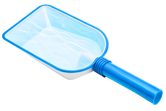 Handheld surface leaf skimmer for cleaning swimming pools isolated with transparent background