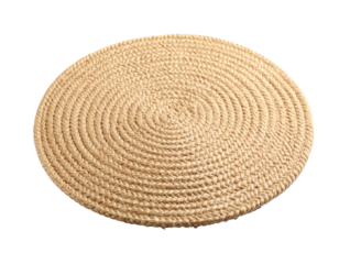 Round jute rug isolated PNG
