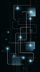 Zero trust architecture. Blueprint of a minimalist ZTA network design in blue tones.