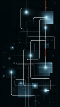 Zero trust architecture. Blueprint of a minimalist ZTA network design in blue tones.