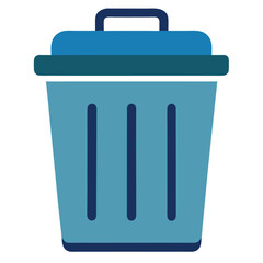 Trash bin icon isolated on white background for waste or recycle