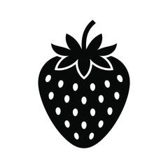 Simple black and white strawberry icon
