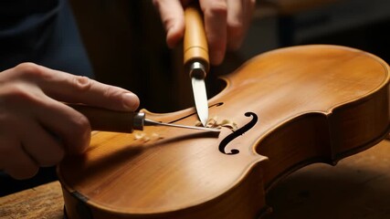 artisan crafting violin musical instrument woodworking repair