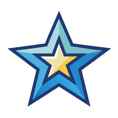 Obraz premium Blue and yellow star isolated on white background for graphic design element