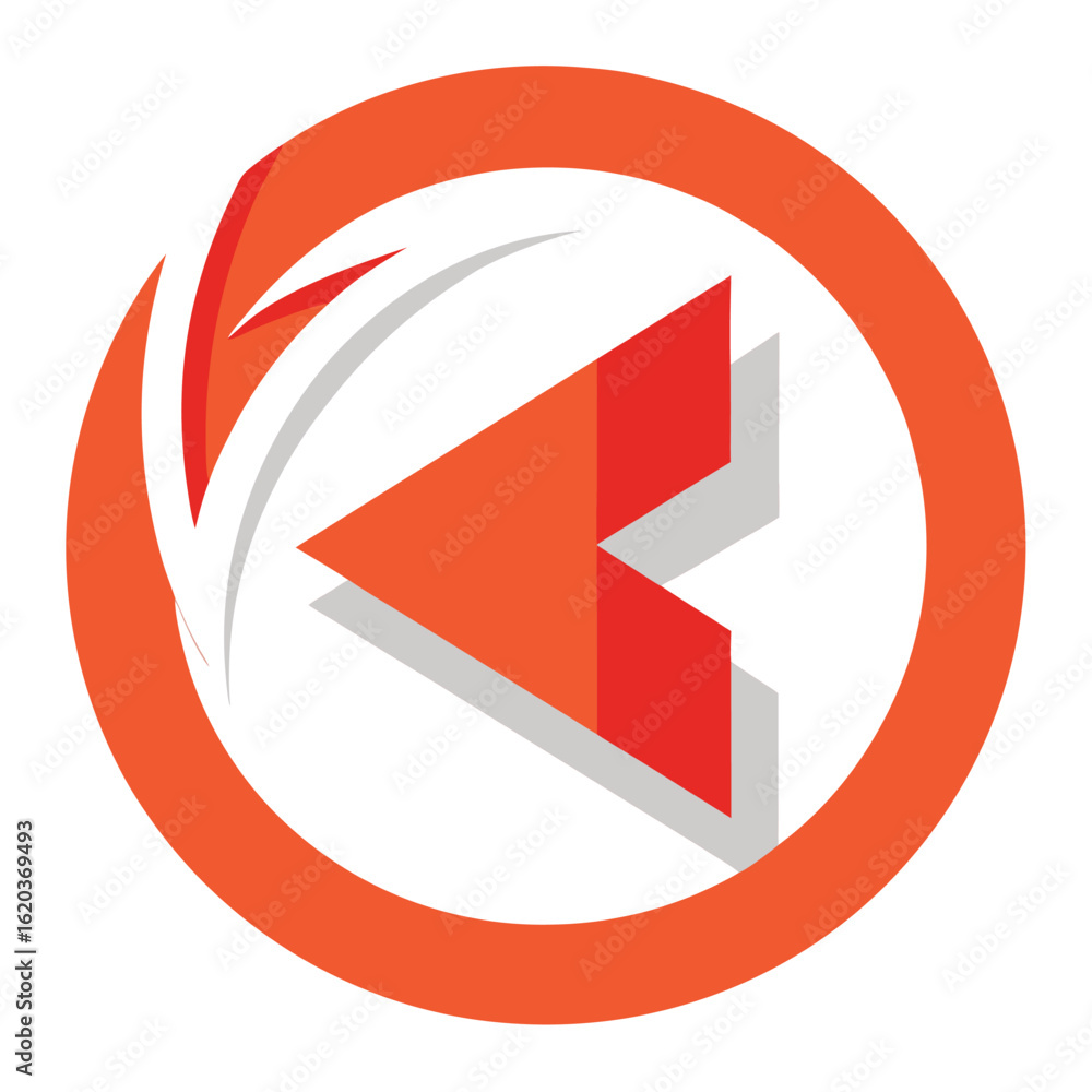 Poster orange back arrow icon isolated on white background for user interface