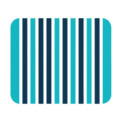 Blue barcode icon isolated on white background for product identification