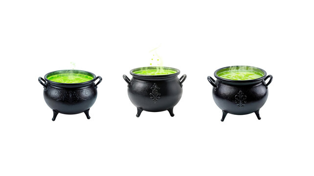 Green Cauldron on transparent background png - Powered by Adobe
