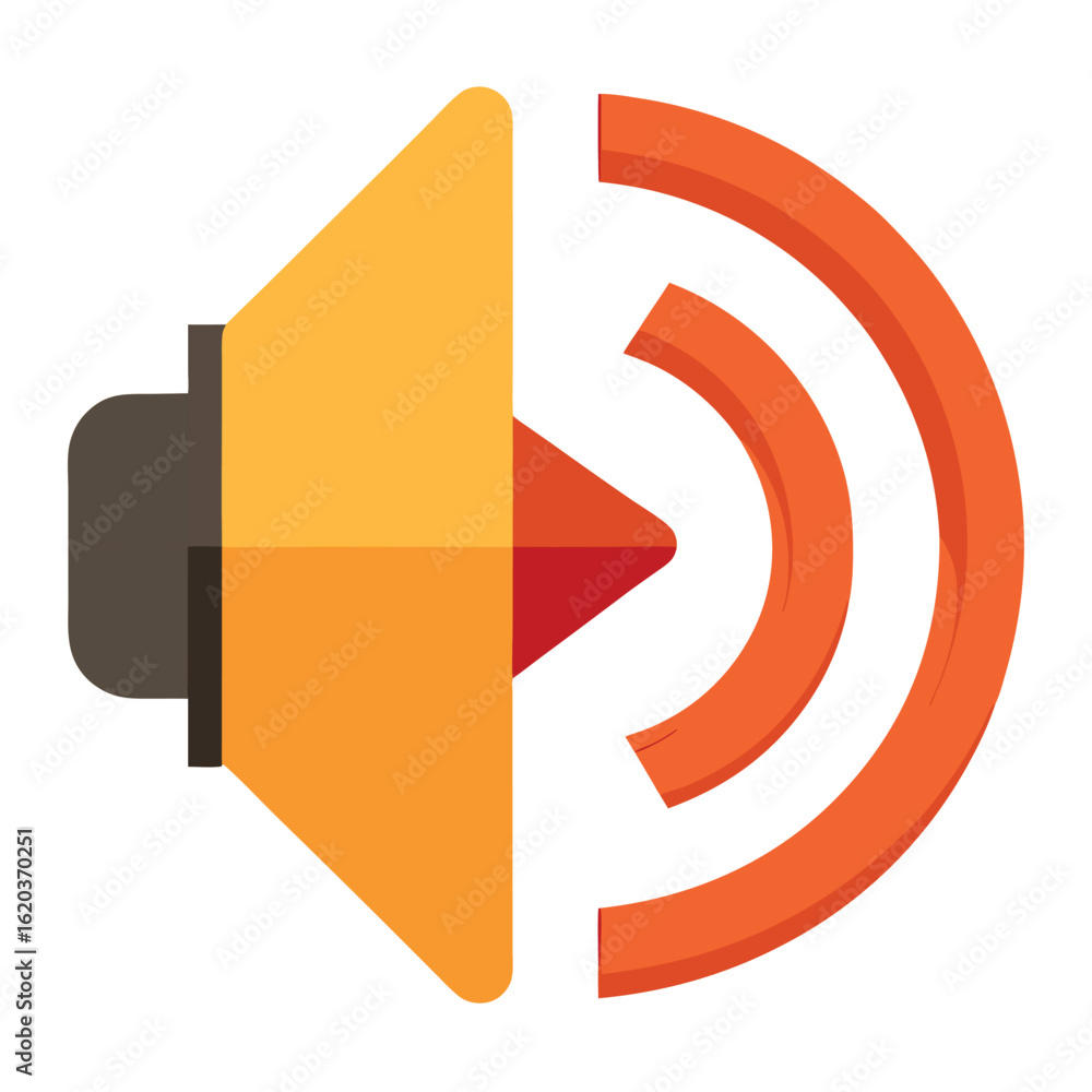 Poster speaker icon with sound waves isolated on white background for design use