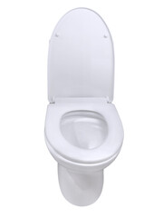 Front view of toilet with open lid PNG transparent.