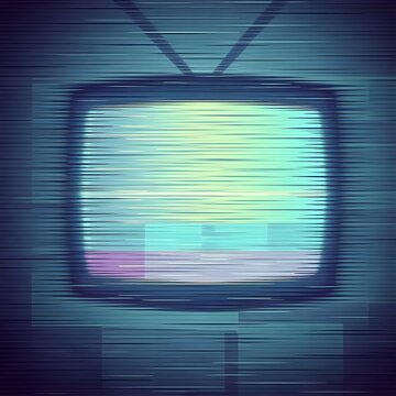 노이즈 지지직거리는 옛날 레트로 티비 화면과 안테나Noise-creaking old retro TV screens and antennas