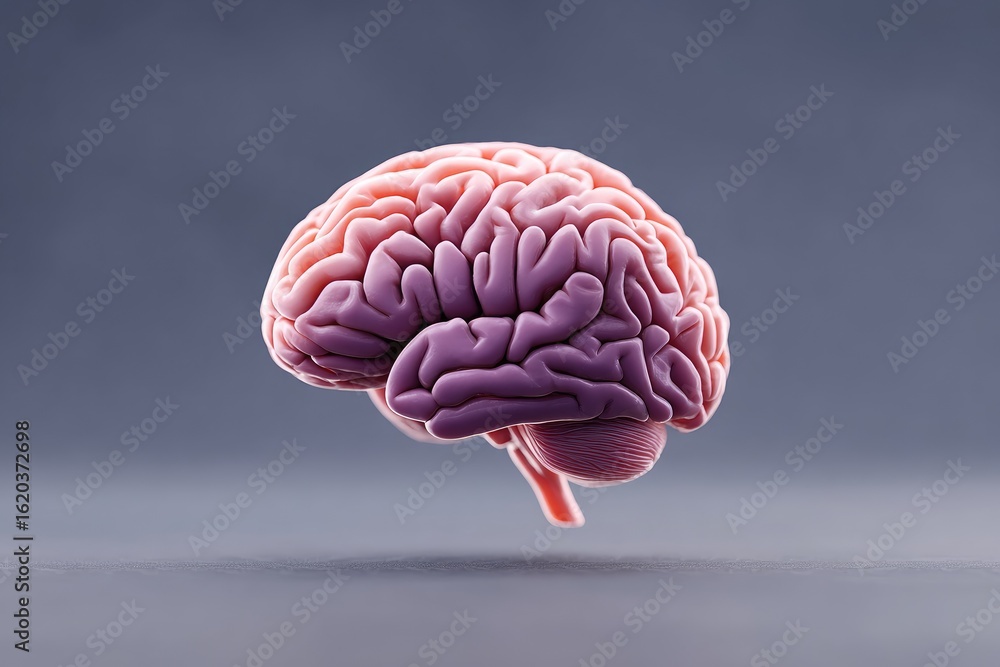 Poster exploring neural pathways 3d rendered human brain digital art abstract background scientific concept