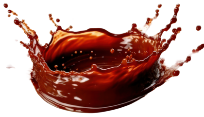 Chocolate drink splash closeup