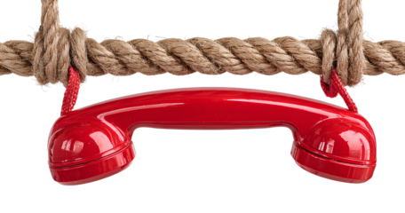 red hanging phone, transparent background, PNG element, PNG style, transparent white background 