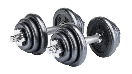 Naklejka premium Adjustable Dumbbells background isolated on a Transparent background, PNG file.