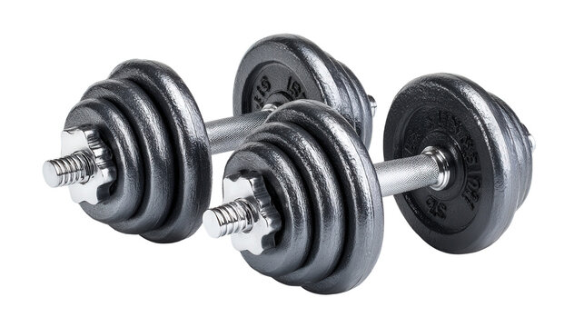 Adjustable Dumbbells background isolated on a Transparent background, PNG file.
