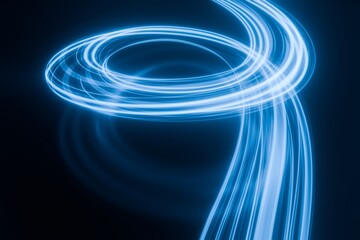 blue neon light on black background flying at high speed © dmitr1ch