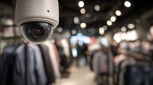 Security camera focused on a clothing store.