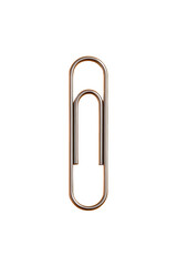 Shiny metal paper clip isolated PNG with Transparent Background