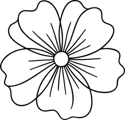 Wildflower art in fine vector lines, blossoms and leaves for natural and rustic themed designs.