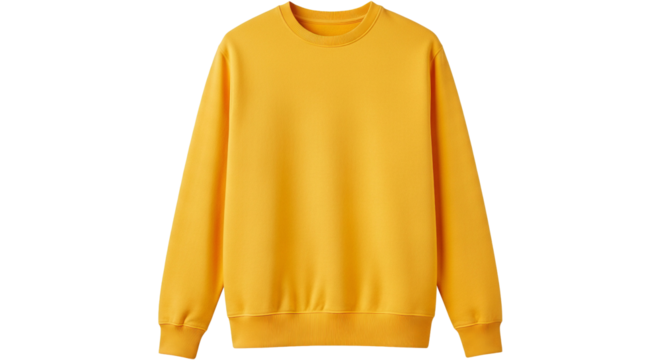 Yellow sweatshirt mockup for branding design isolated PNG with Transparent Background