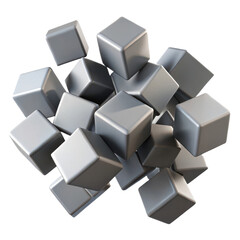 Obraz premium Silver cubes background abstract metallic geometric shapes design modern wallpaper blocks illustration render art
