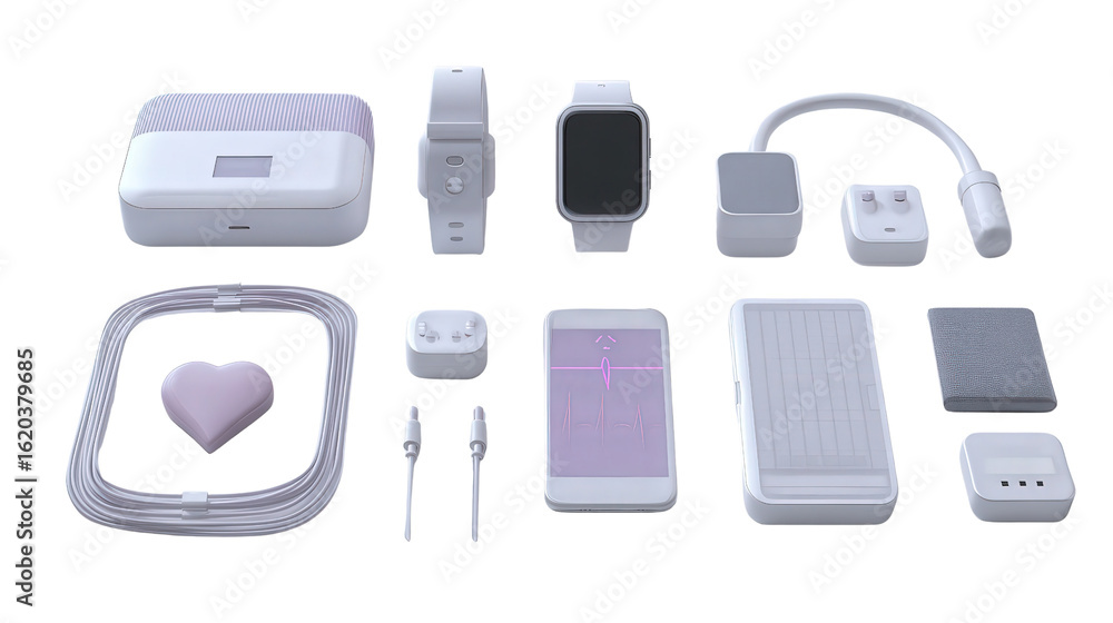 Poster ai-driven personal health monitoring system background isolated on a transparent background, png fil