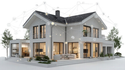 AI-Driven Smart Home Systems background isolated on a Transparent background, PNG file.