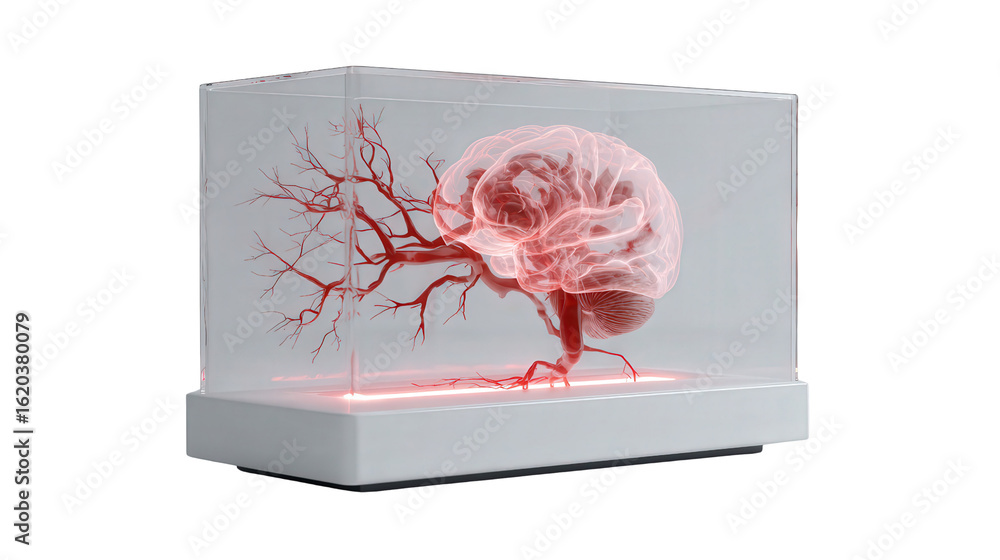 Poster ai-enabled disease prediction system background isolated on a transparent background, png file.