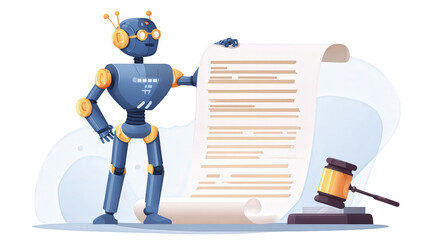 AI-Powered Legal Document Assistant background isolated on a Transparent background, PNG file.
