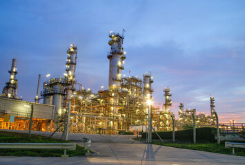 Oil and Gas Industrial zone,The equipment of oil refining,Close-up of industrial pipelines of an...