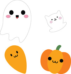 Set of Funny Cartoon Animal Faces Collection Illustration