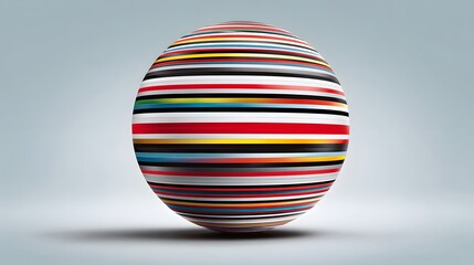 Obraz premium Colorful sphere with numerous horizontal stripes.