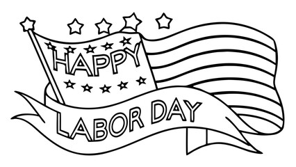 Happy Labour Day USA Flag Background with Patriotic American Decor Design