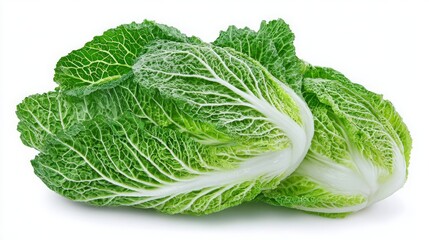 Chinese cabbage, flat white background, ideal for food brochures, advertising campaigns and healthy eating visuals, 16:9	