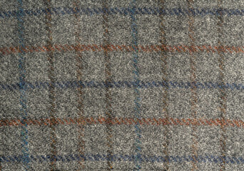 Gray wool fabric with striped design