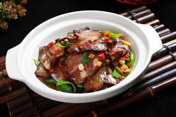 Fototapeta premium Chinese cuisine, Cantonese cuisine, rural cured meat
