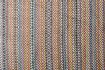 Hand woven kitchen cloth, tea towel with stripes and frills