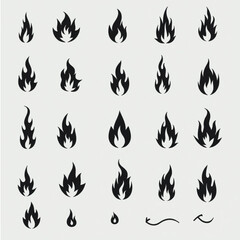 Fire icon bundle illustration vector desgine