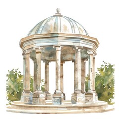 Naklejka premium Elegant classical gazebo illustration