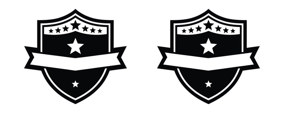 Dynamic star emblems with blank banners for customization and awards