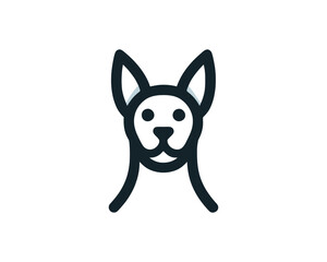 Minimalist Dog Head Vector Line Art Logo Design