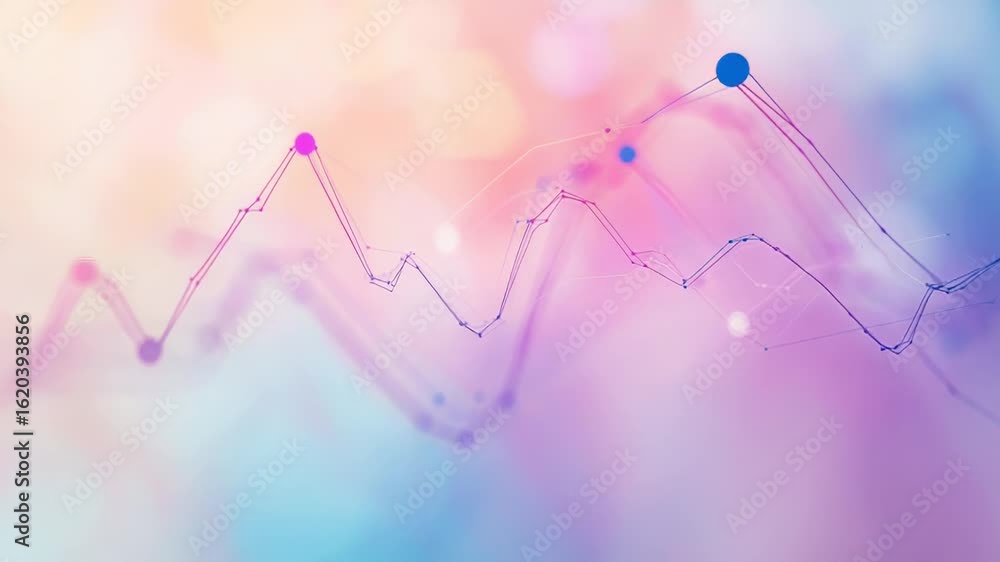 Poster growing line graph showing increasing statistics on blurred background