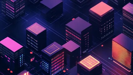 Futuristic server room processing big data with neon lights - Powered by Adobe